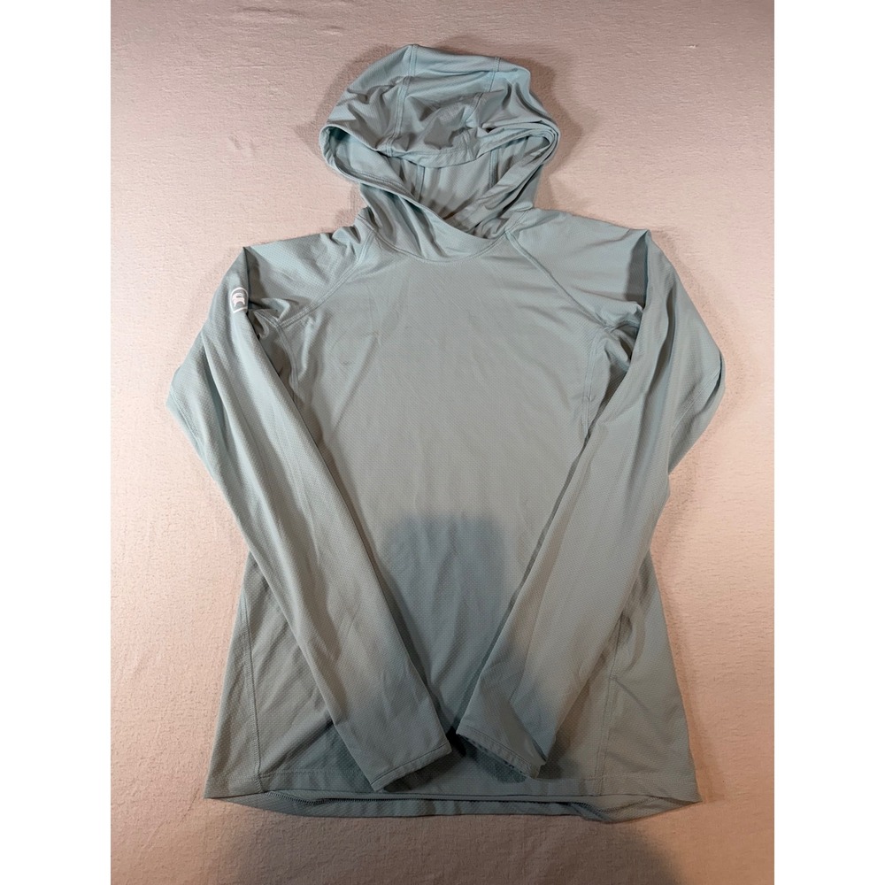 Backcountry Womens XS Light Blue Long Sleeve Sun Hoodie Thumbholes Active Top